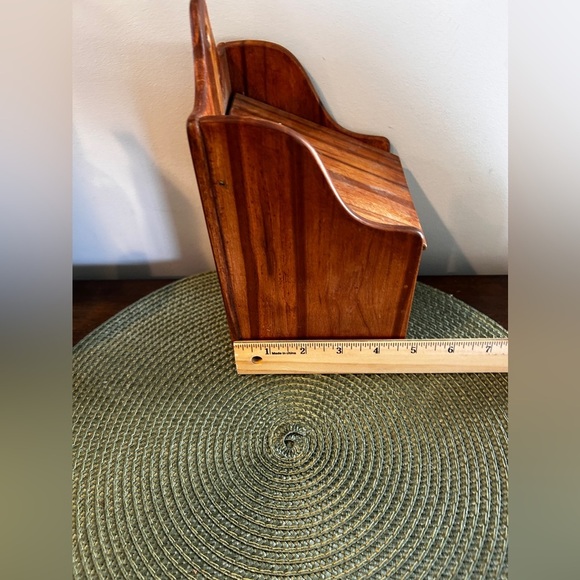Antique Wall Salt Box Vintage Primitive Wood 9" Tall x 5" Wide x 4” Deep See Pic - Picture 9 of 11